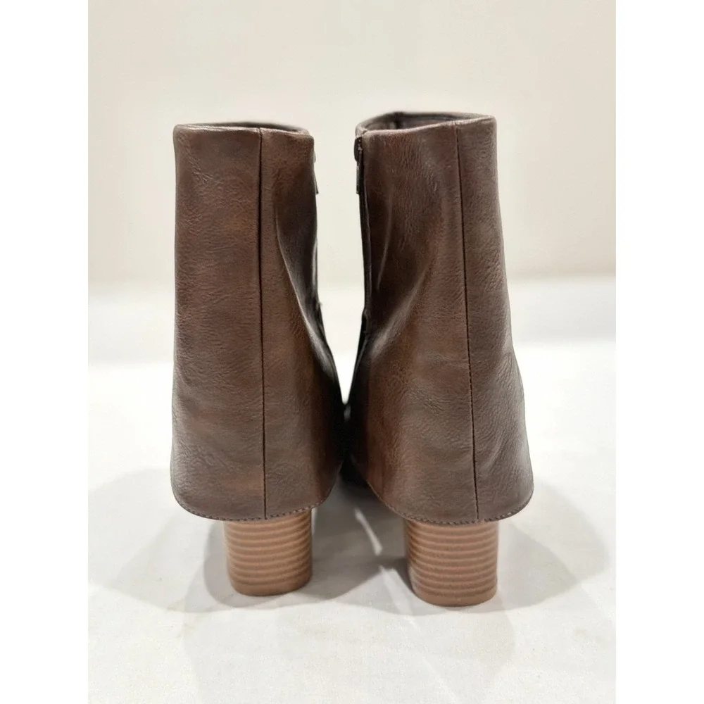 Sonoma Amarella Fold Over Ankle Boots Women Size 10 Cognac fall preppy elegant